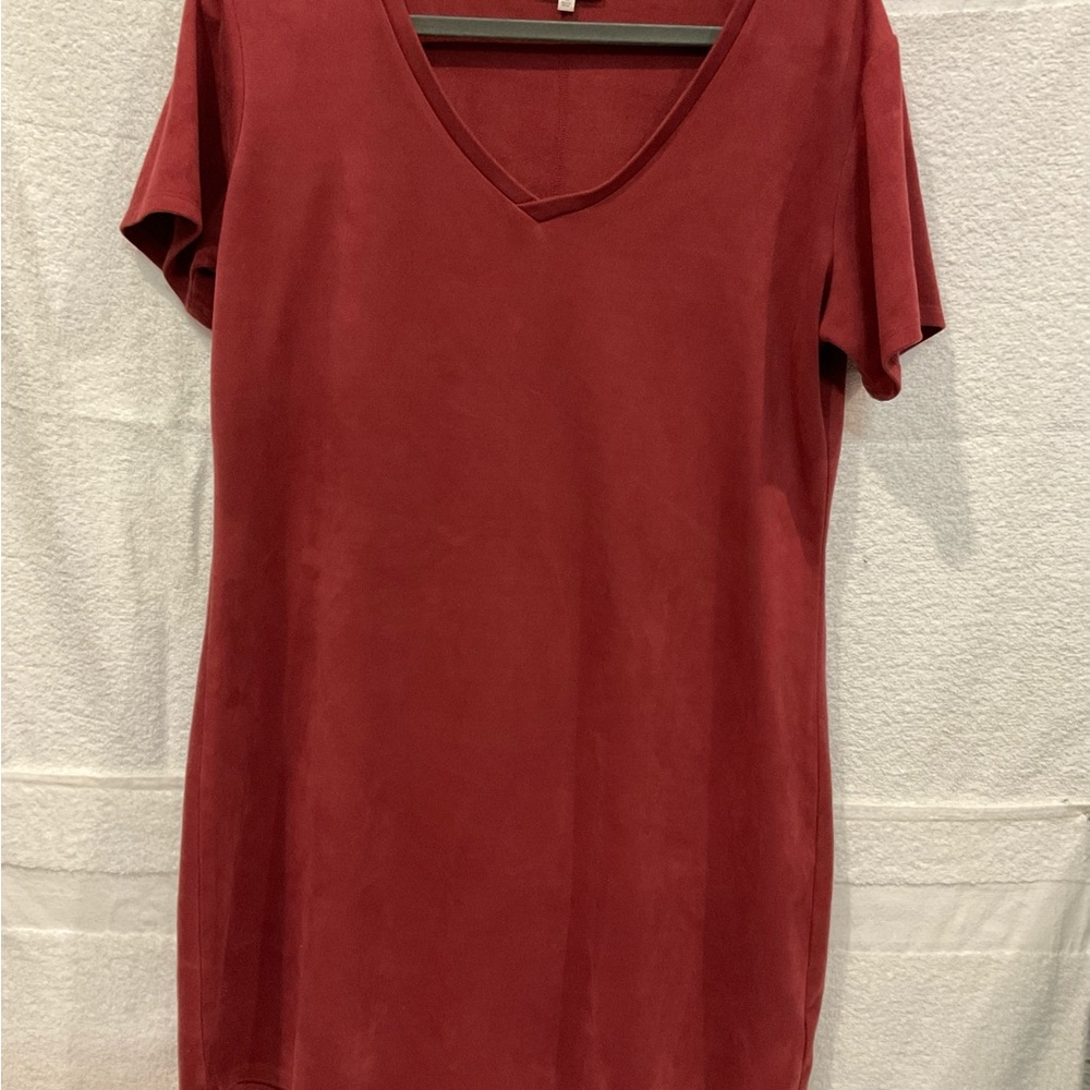 Another Love Deep Red V-Neck Dress